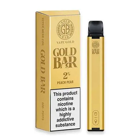 Gold Bar 600 Puffs Peach Pear Disposable Pod Device