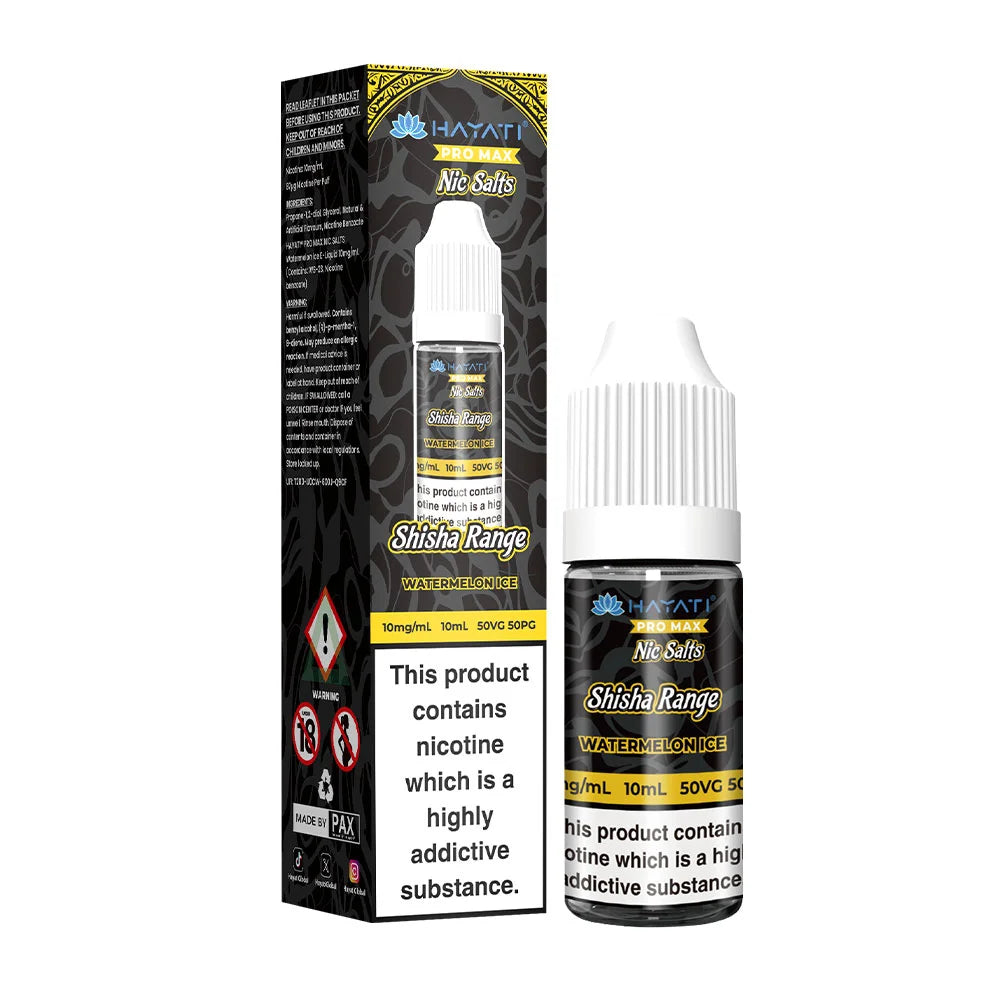 Hayati Pro Max Shisha Range 10ml Nic Salts E Liquid - Watermelon Ice
