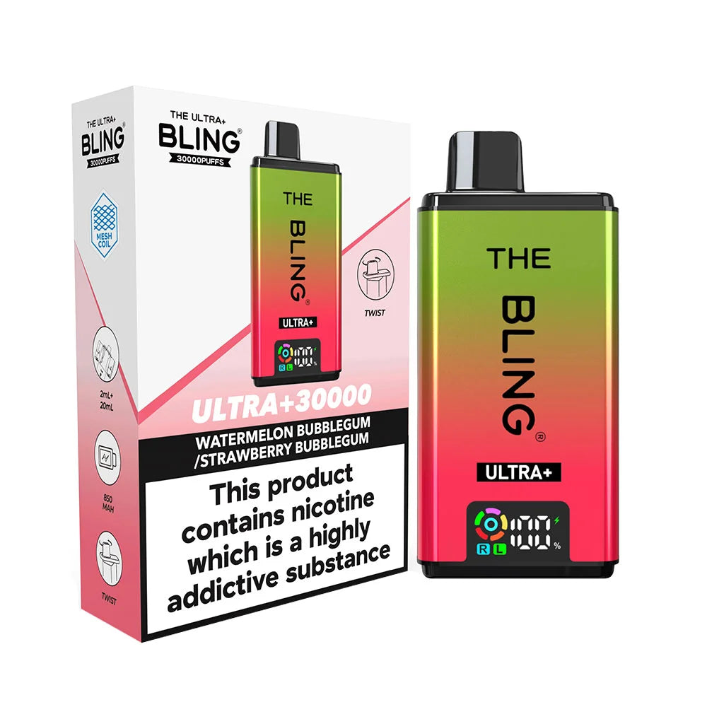 The Bling Ultra Plus 30K Prefilled Pod Kit - Watermelon Bubblegum / Strawberry Bubblegum