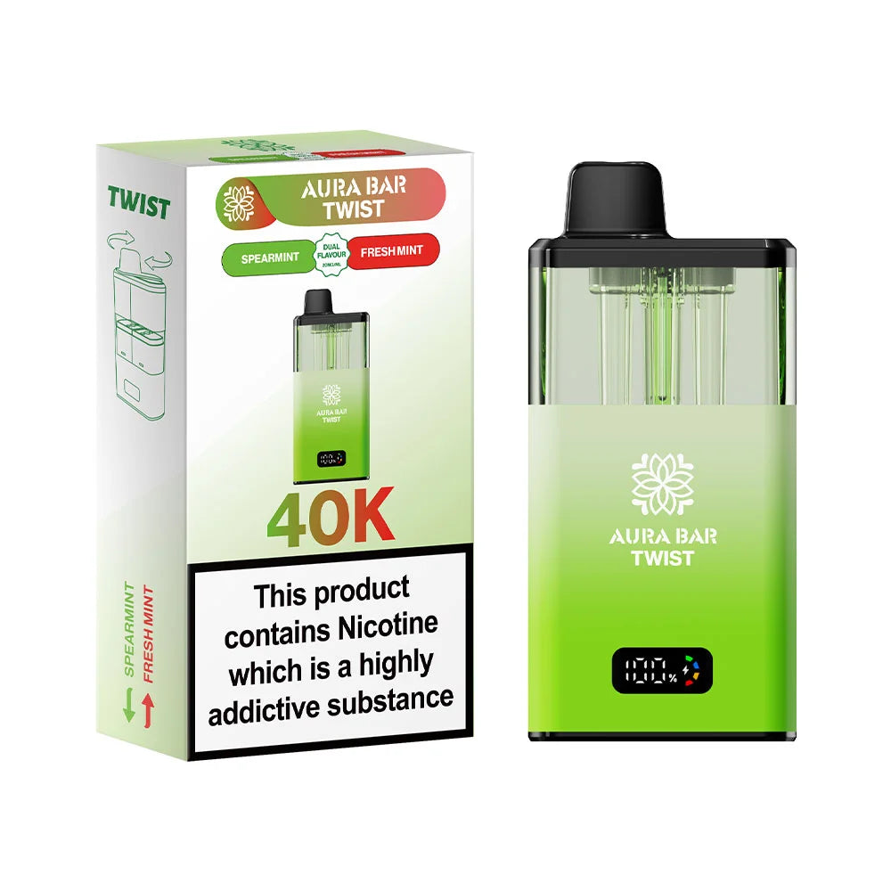 Aura Bar Twist 40K Prefilled Pod Kit - Spearmint / Freshmint