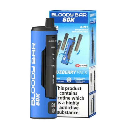 Bloody Bar 60K 4-in-1 Prefilled Pod Kit - Blueberry Pack