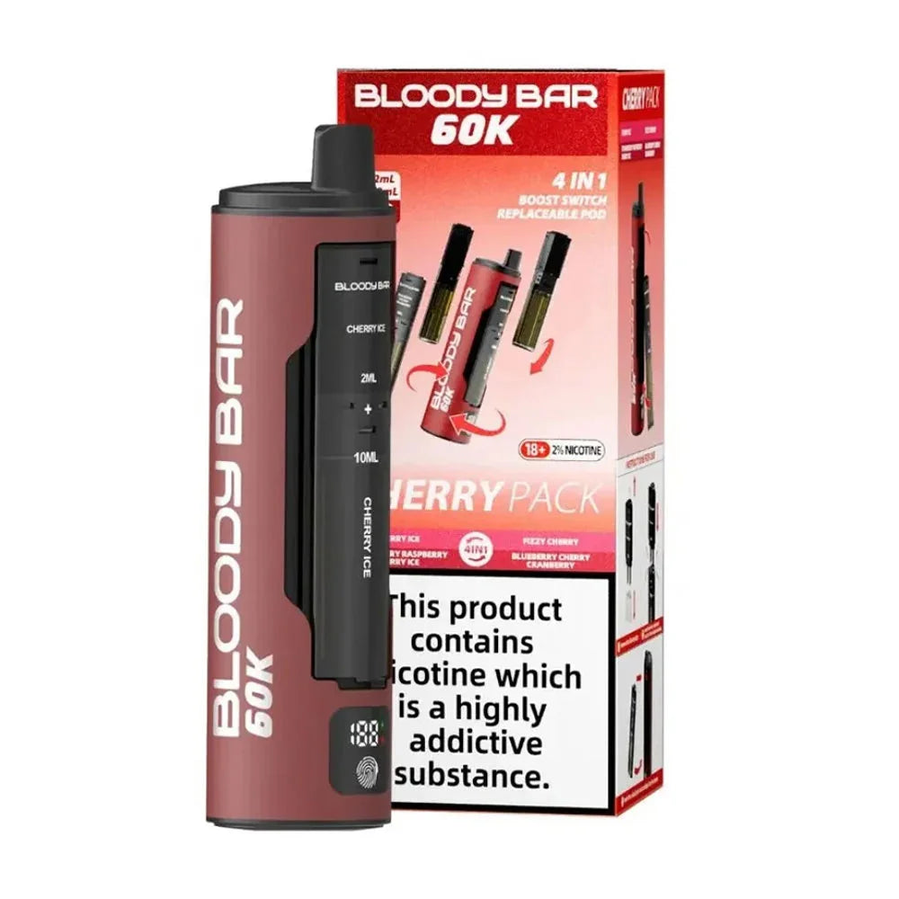 Bloody Bar 60K 4-in-1 Prefilled Pod Kit - Cherry Pack