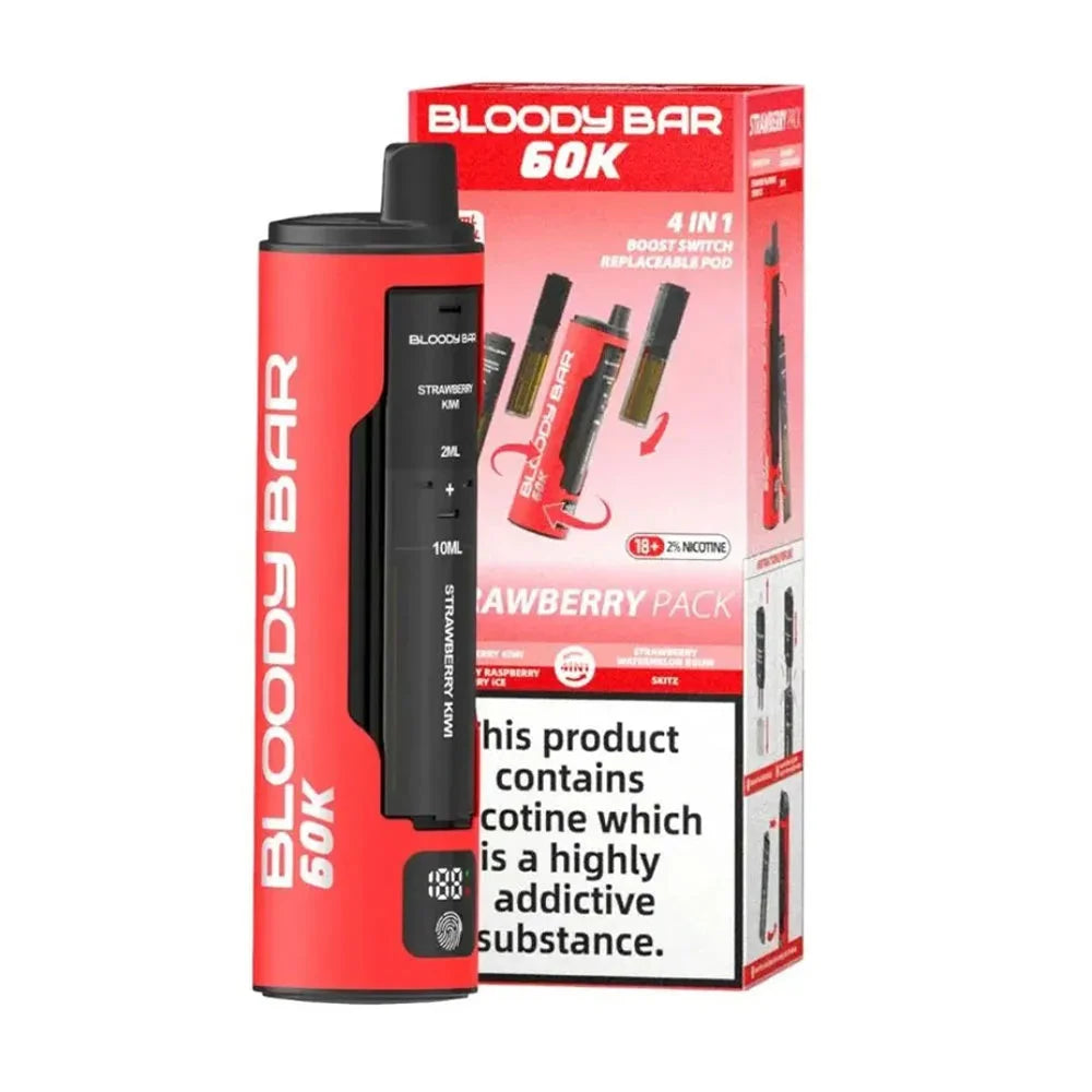 Bloody Bar 60K 4-in-1 Prefilled Pod Kit - Strawberry Pack