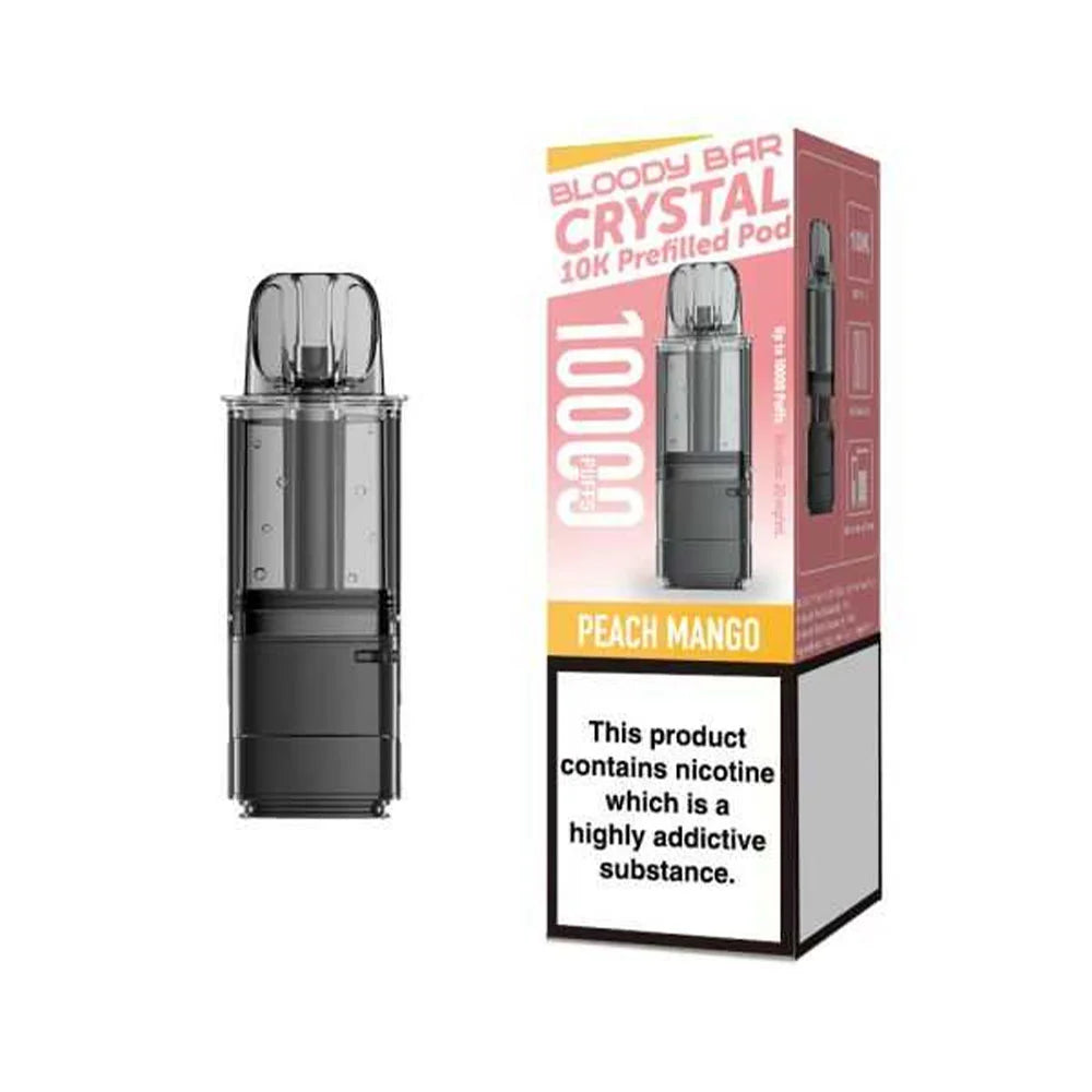 Bloody Bar Crystal 10K Prefilled Pods - Peach Mango