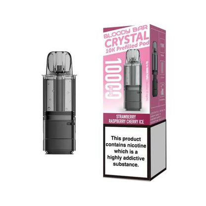 Bloody Bar Crystal 10K Prefilled Pods - Strawberry Raspberry Cherry Ice