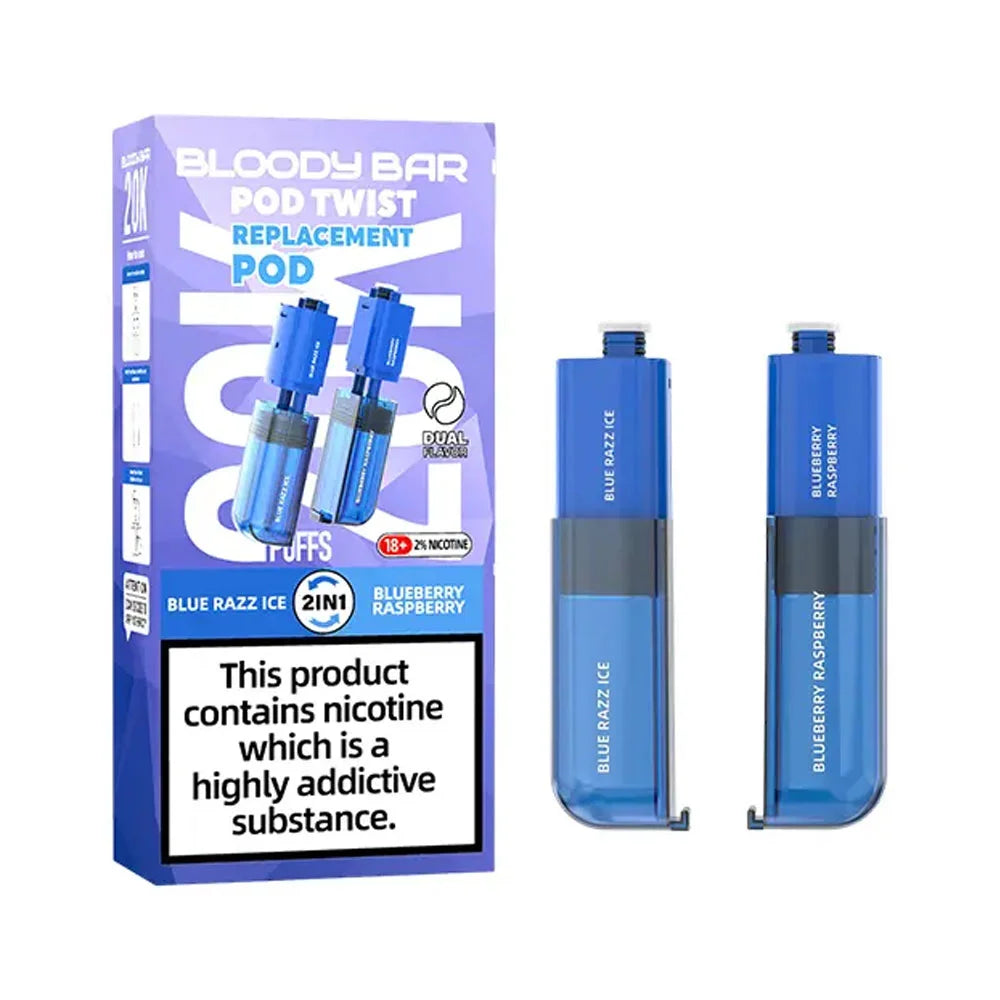 Bloody Bar Pod Twist 20K Prefilled Pods - Blue Razz Ice / Blueberry Raspberry