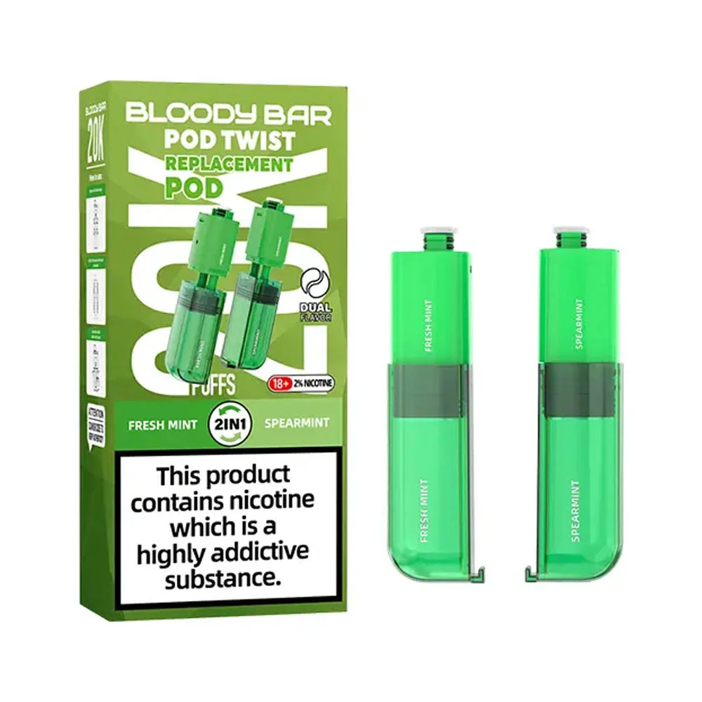 Bloody Bar Pod Twist 20K Prefilled Pods - Fresh Mint / Spearmint