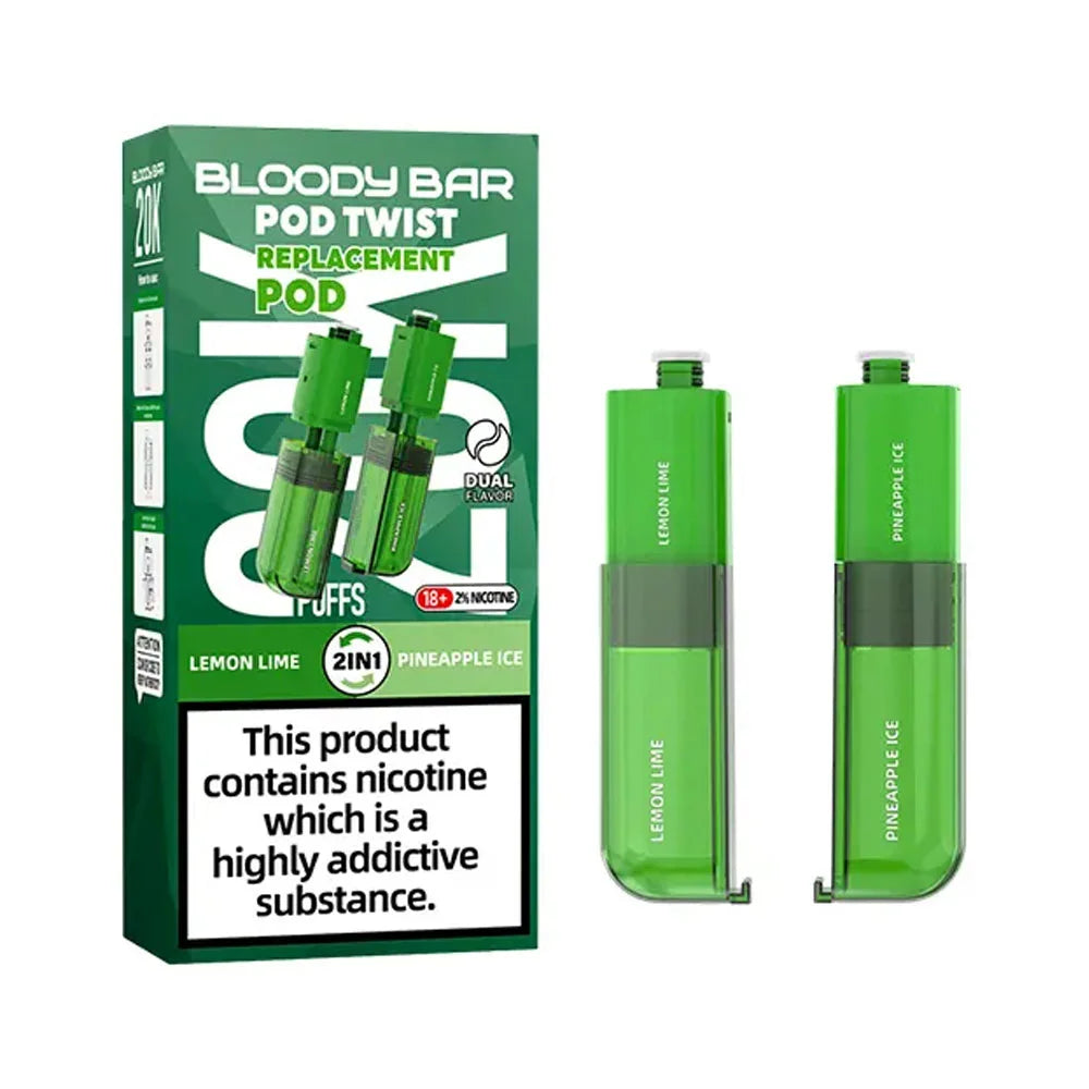 Bloody Bar Pod Twist 20K Prefilled Pods - Lemon Lime / Pineapple Ice