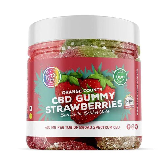 CBD Gummy Strawberries Small Tub 1200mg