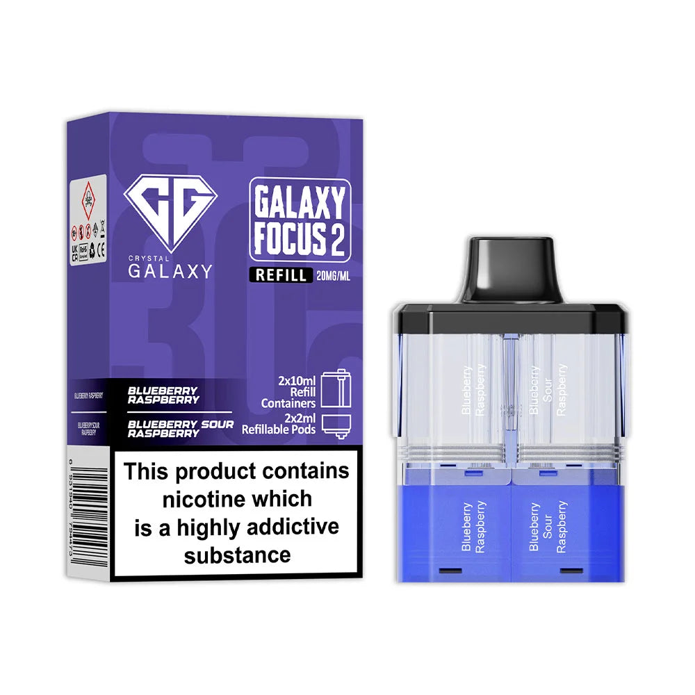 Crystal Galaxy Focus 2 30K Prefilled Pod - Blueberry Raspberry / Blueberry Sour Raspberry