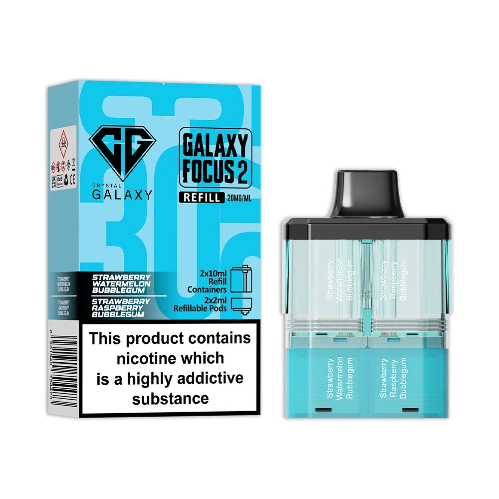 Crystal Galaxy Focus 2 30K Prefilled Pod - Strawberry Watermelon Bubblegum / Strawberry Raspberry Bubblegum