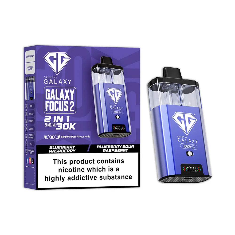 Crystal Galaxy Focus 2 30K Prefilled Pod Kit - Blueberry Raspberry / Blueberry Sour Raspberry