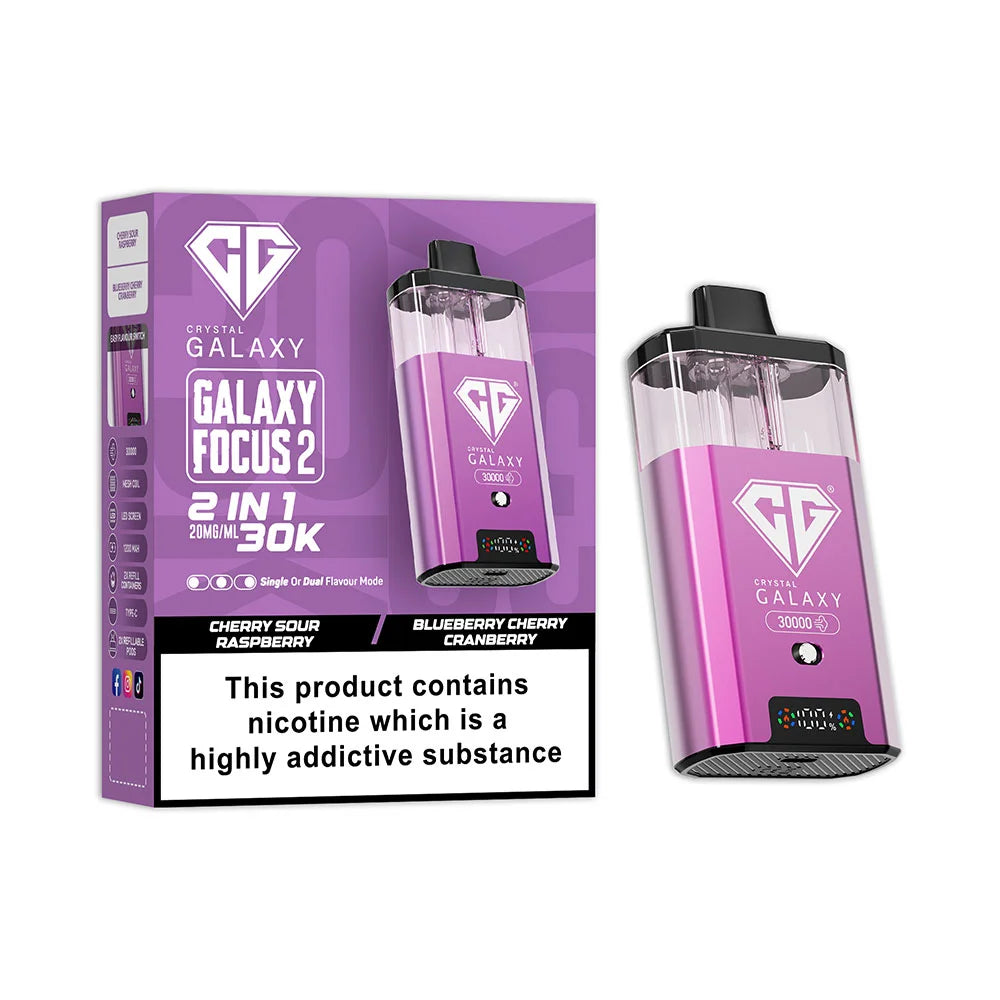 Crystal Galaxy Focus 2 30K Prefilled Pod Kit - Cherry Sour Raspberry / Blueberry Cherry Cranberry