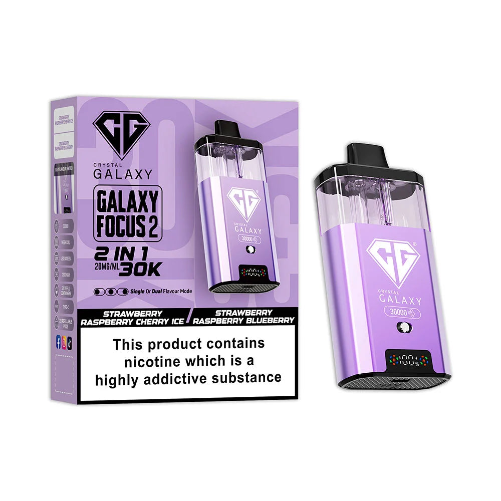 Crystal Galaxy Focus 2 30K Prefilled Pod Kit - Strawberry Raspberry Cherry Ice / Strawberry Raspberry Blueberry