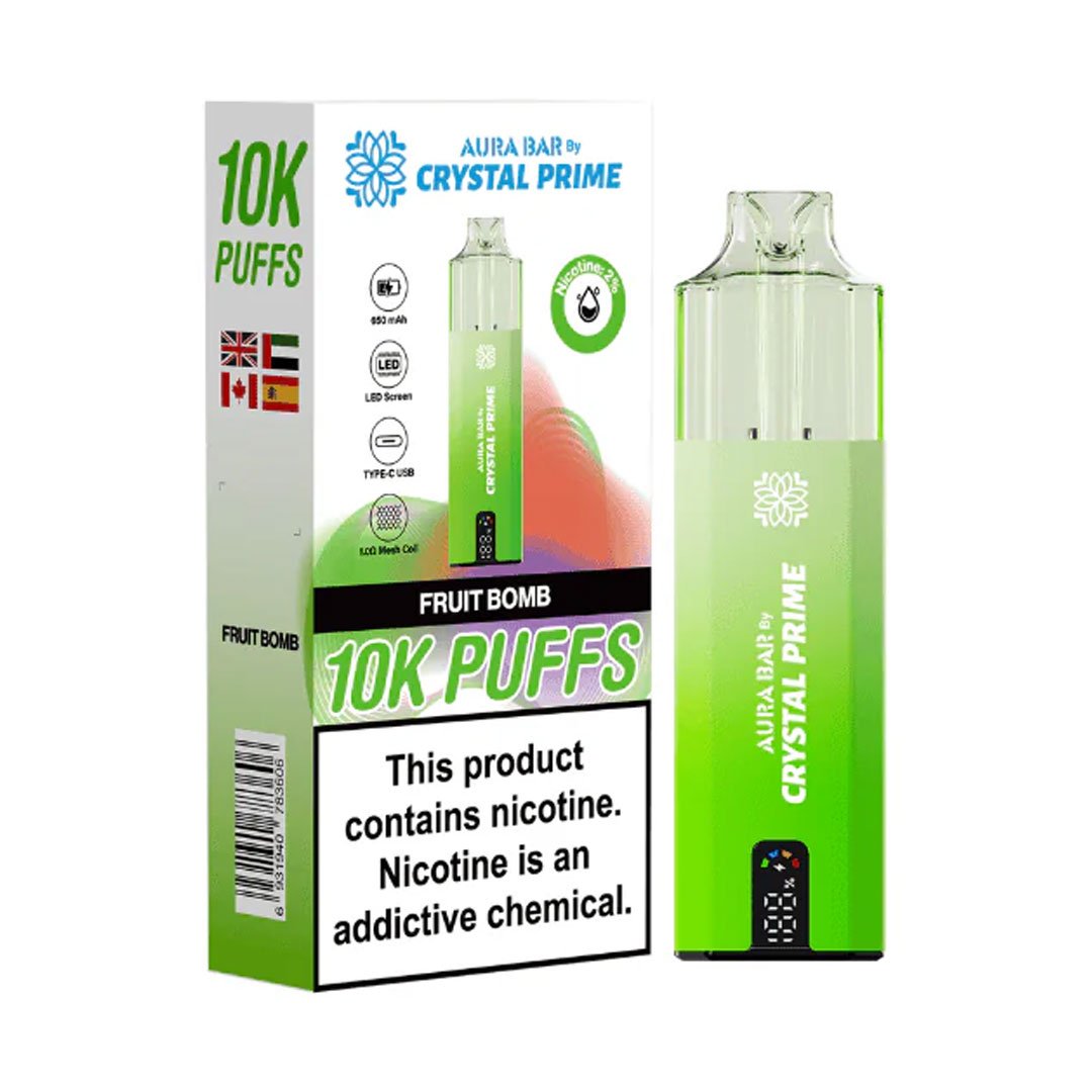 Crystal Prime Aura Bar 10K Prefilled Pod Kit - Fruit Bomb