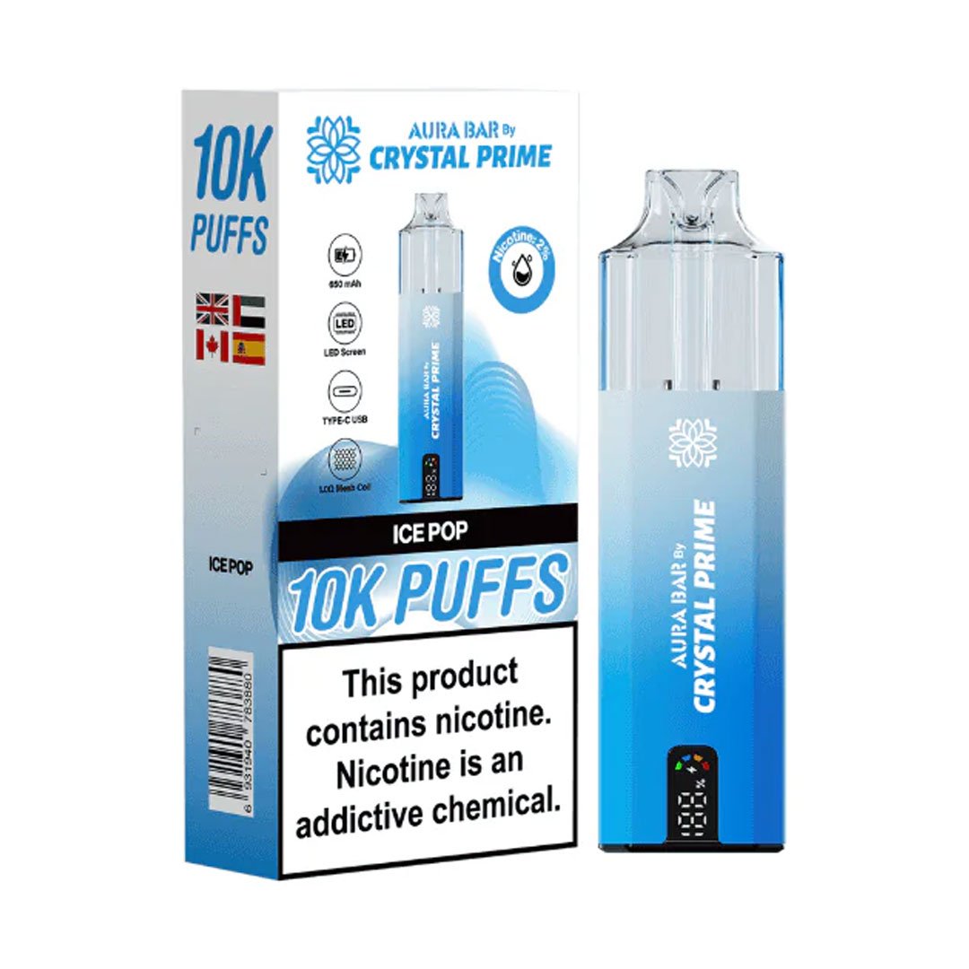 Crystal Prime Aura Bar 10K Prefilled Pod Kit - Ice Pop