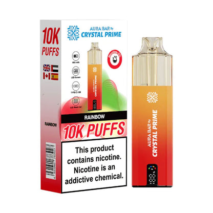 Crystal Prime Aura Bar 10K Prefilled Pod Kit - Rainbow