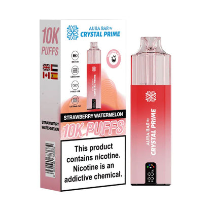 Crystal Prime Aura Bar 10K Prefilled Pod Kit - Strawberry Watermelon