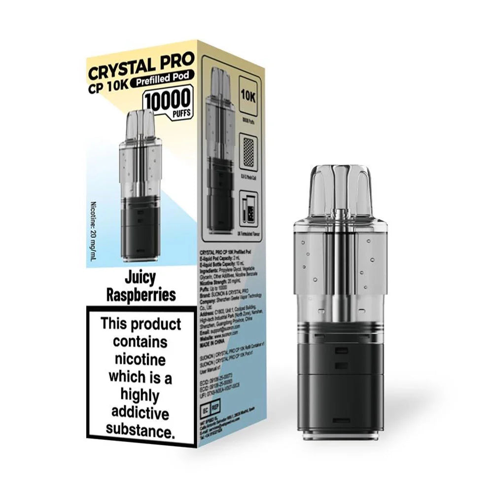 Crystal Pro CP 10K Prefilled Pods - Juicy Raspberries
