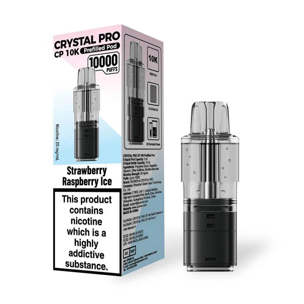 Crystal Pro CP 10K Prefilled Pods - Strawberry Raspberry Ice