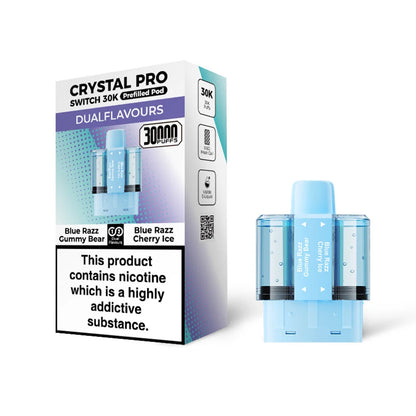 Crystal Switch 30K Prefilled Pods - Blue Razz Gummy Bear / Blue Razz Cherry Ice