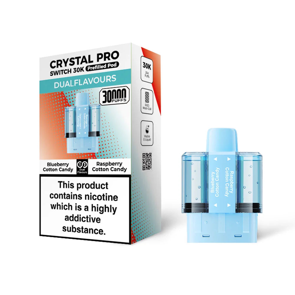 Crystal Switch 30K Prefilled Pods - Blueberry Cotton Candy / Raspberry Cotton Candy