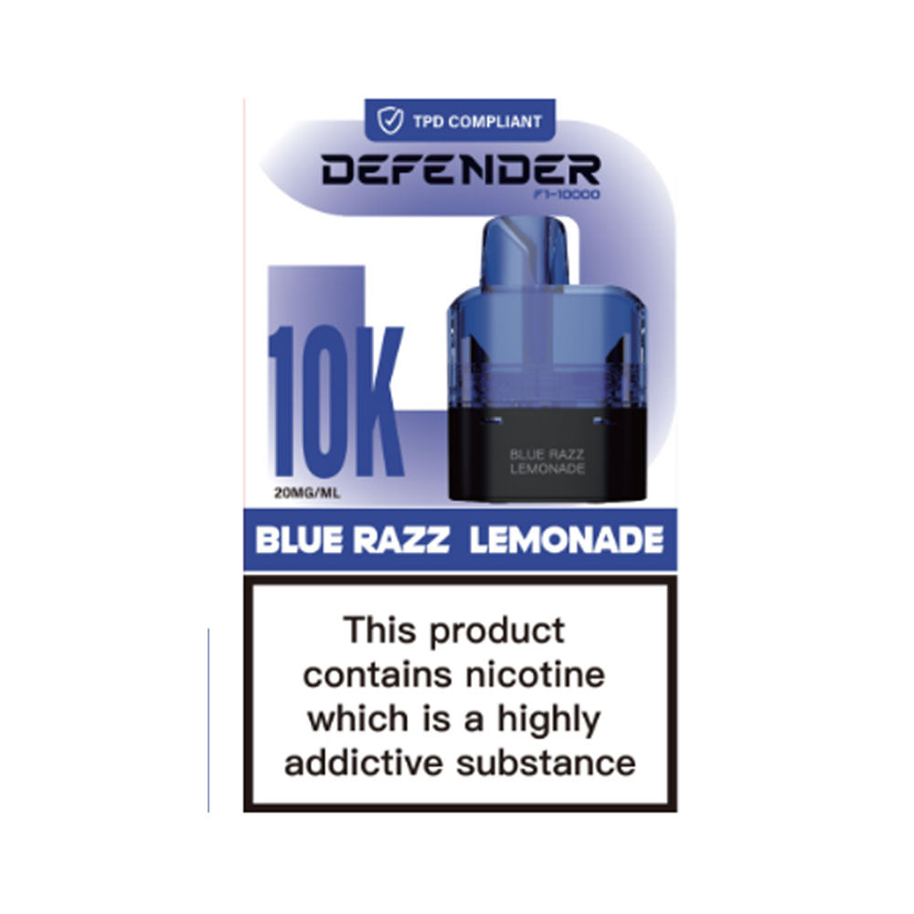 Defender F1-10000 Prefilled Pods - Blue Razz Lemonade