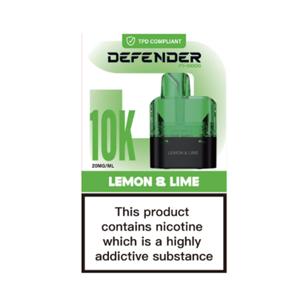 Defender F1-10000 Prefilled Pods - Lemon & Lime