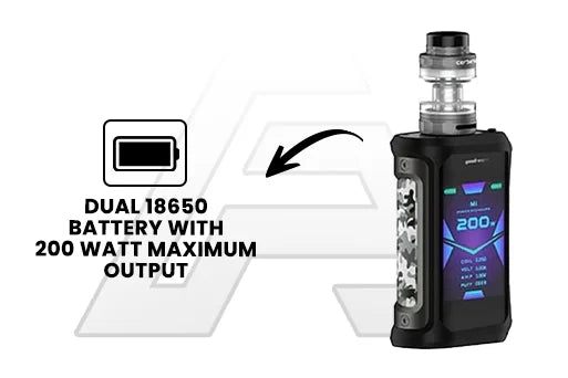 Dual 18650 Battery with 200 Watt Maximum Output