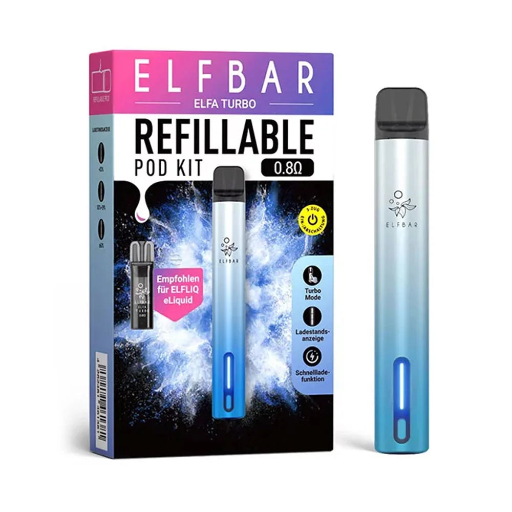 ELFLIQ Elfa Turbo Refillable Pod Kit - Aurora Cyan