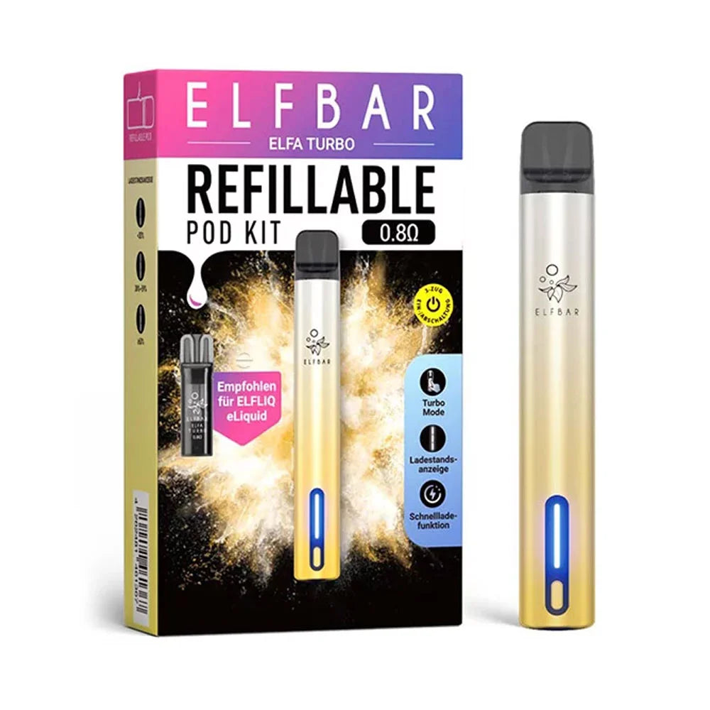 ELFLIQ Elfa Turbo Refillable Pod Kit - Aurora Gold