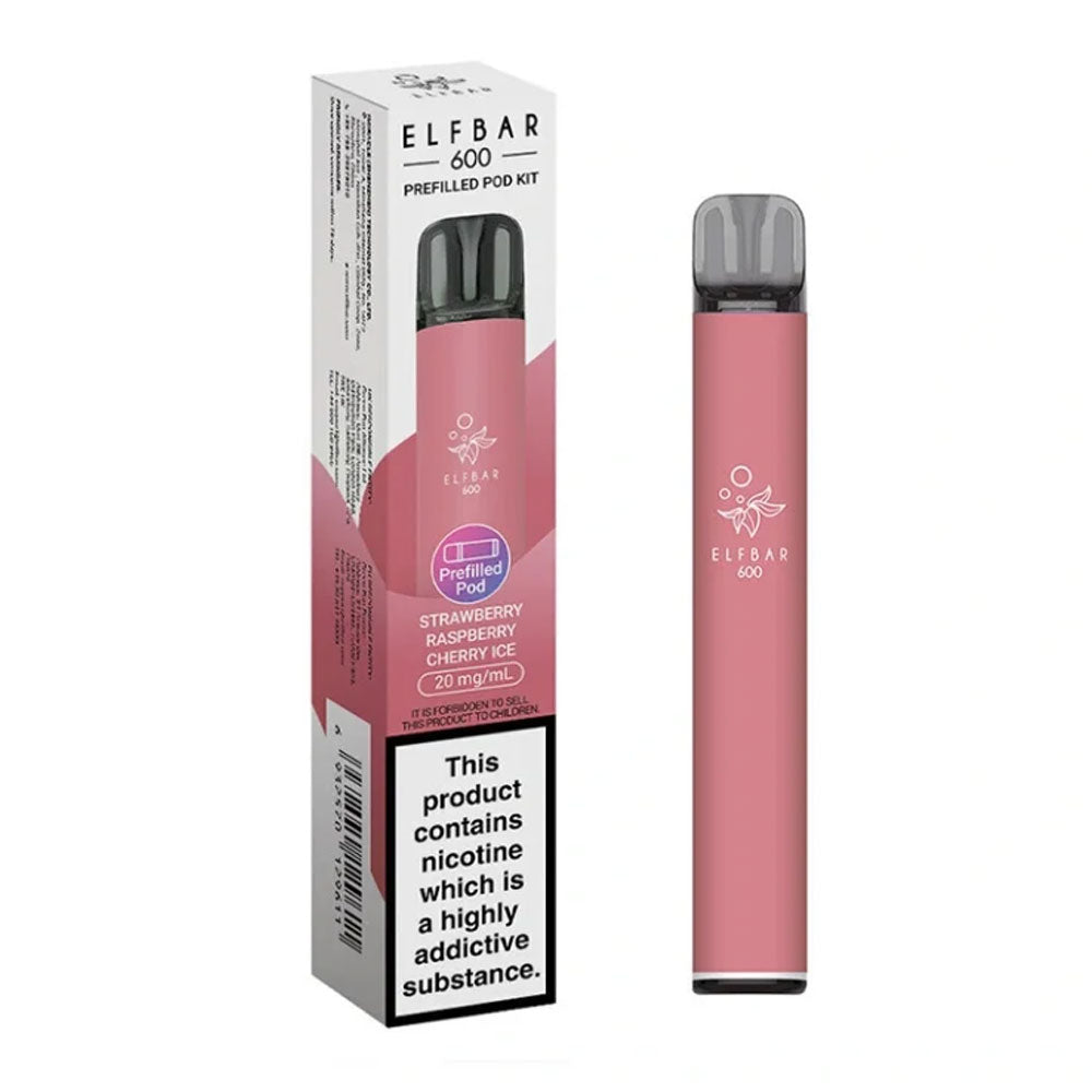 Elf Bar 600 Prefilled Pod Kit - Strawberry Raspberry Cherry Ice