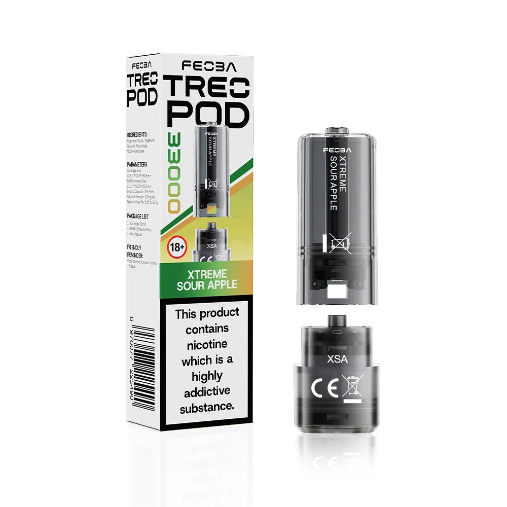 Feoba TREO 33K Prefilled Pods - Xtreme Sour Apple