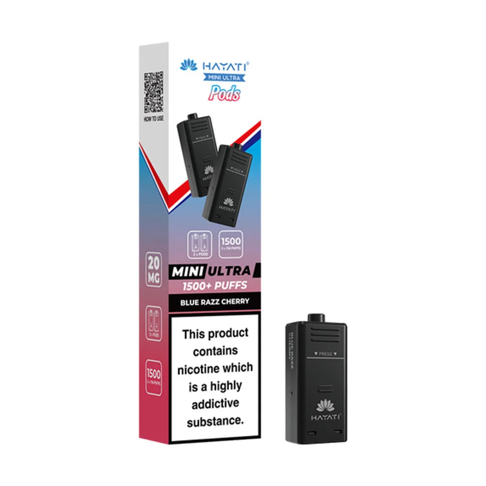 Hayati Ultra Mini 1500 Prefilled Pods - Blue Razz Cherry