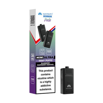Hayati Ultra Mini 1500 Prefilled Pods - Blueberry Raspberry Menthol
