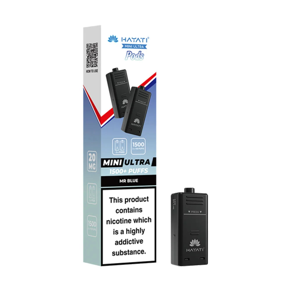 Hayati Ultra Mini 1500 Prefilled Pods - Mr Blue