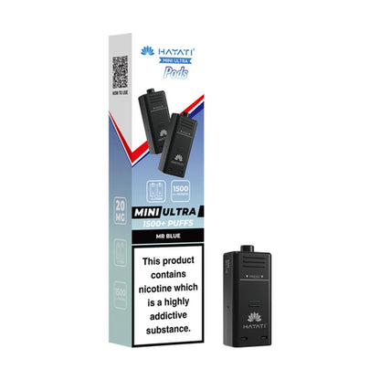 Hayati Ultra Mini 1500 Prefilled Pods - Mr Blue