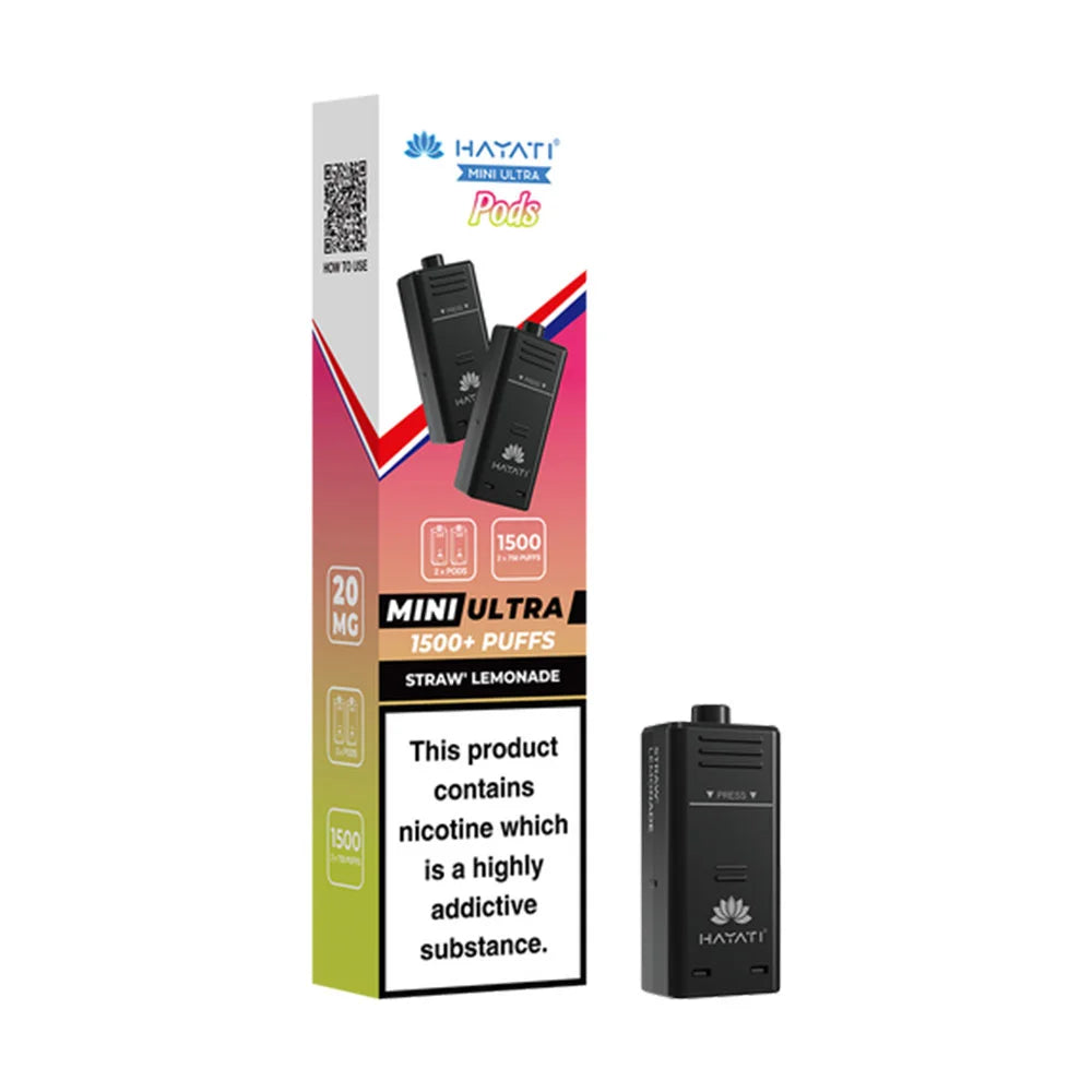Hayati Ultra Mini 1500 Prefilled Pods - Straw Lemonade