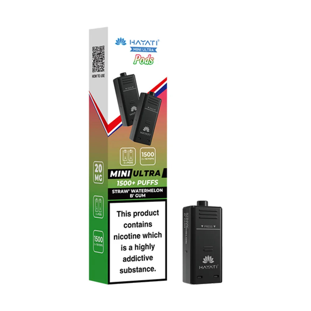 Hayati Ultra Mini 1500 Prefilled Pods - Straw Watermelon B Gum