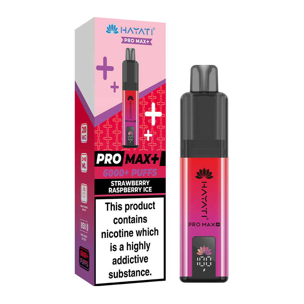 Hayati Pro Max Plus 6000 Puffs - Strawberry Raspberry Ice