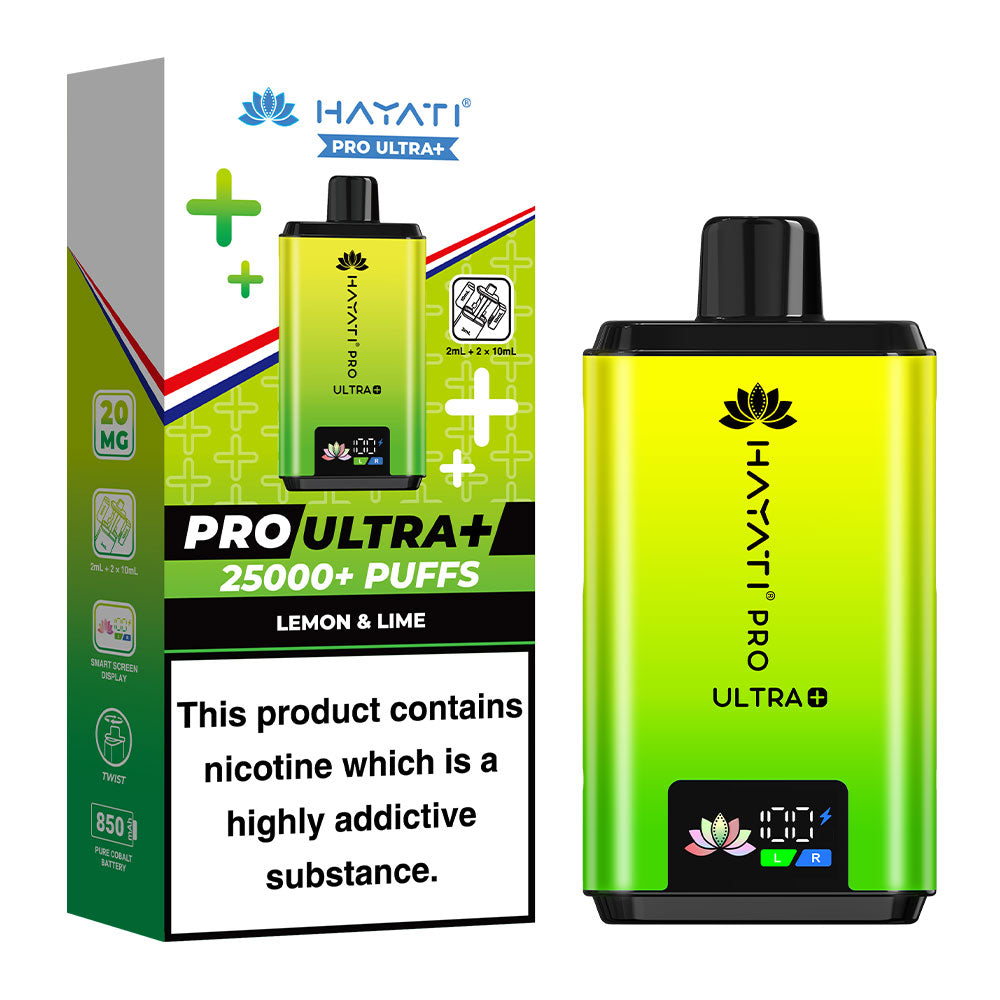 Hayati Pro Ultra Plus 25000 Puffs Disposable Vape - Lemon & Lime