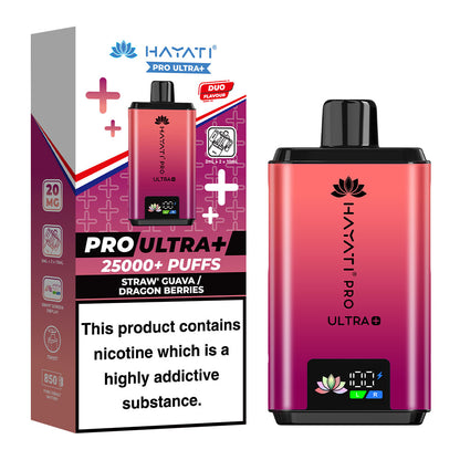 Hayati Pro Ultra Plus 25000 Puffs Disposable Vape - Straw' Guava / Dragon Berries