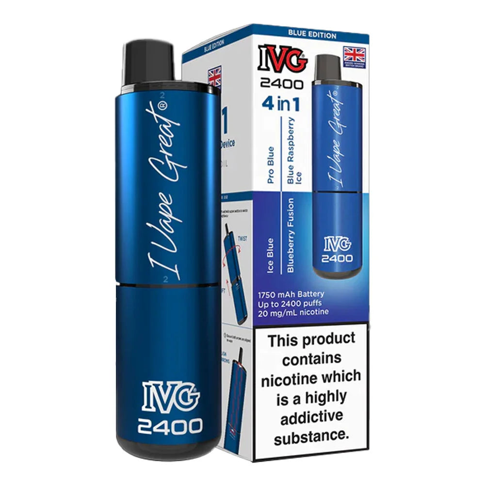 IVG 2400 4 in 1 Rechargeable Prefilled Pod Kit - Blue Edition