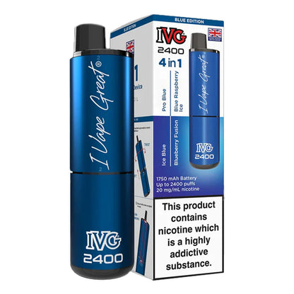 IVG 2400 4 in 1 Rechargeable Prefilled Pod Kit - Blue Edition