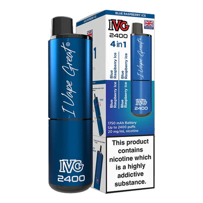 IVG 2400 4 in 1 Rechargeable Prefilled Pod Kit - Blue Raspberry Ice