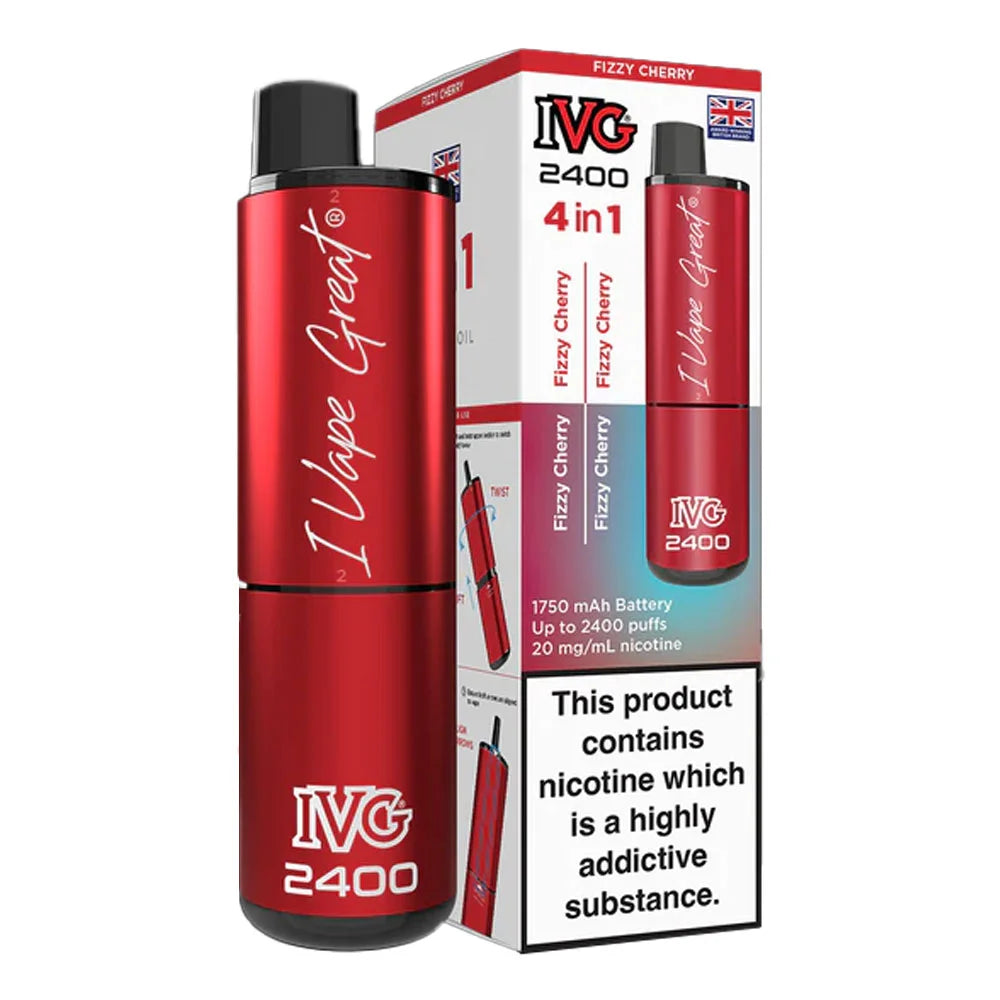 IVG 2400 4 in 1 Rechargeable Prefilled Pod Kit - Fizzy Cherry