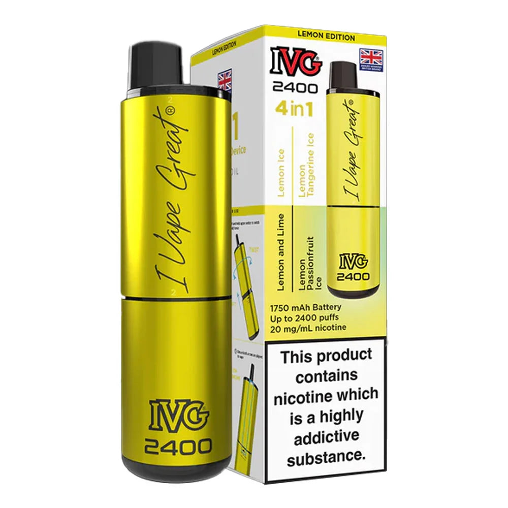 IVG 2400 4 in 1 Rechargeable Prefilled Pod Kit - Lemon Edition