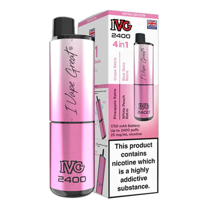 IVG 2400 4 in 1 Rechargeable Prefilled Pod Kit - Retro Edition