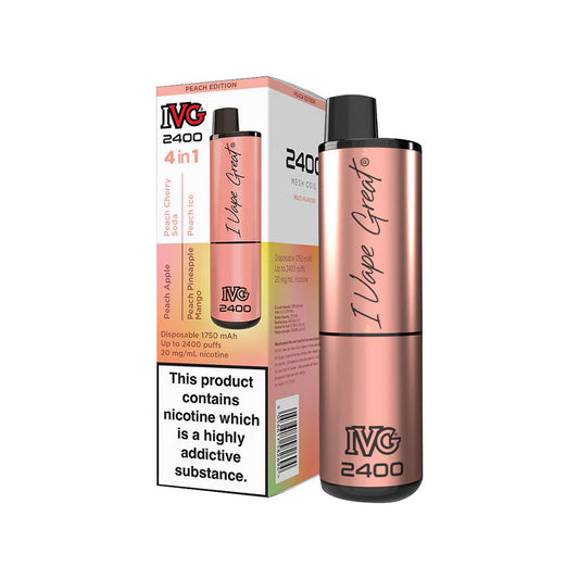 4 in 1 Peach Edition IVG 2400 Disposable Vape