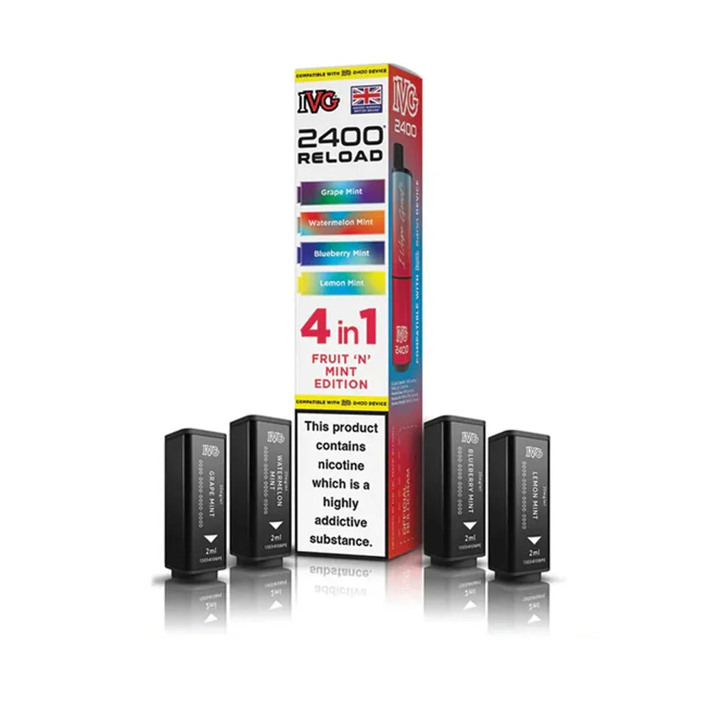 IVG 2400 Reload 4 in 1 Prefilled Pods - Fruit N Mint Edition